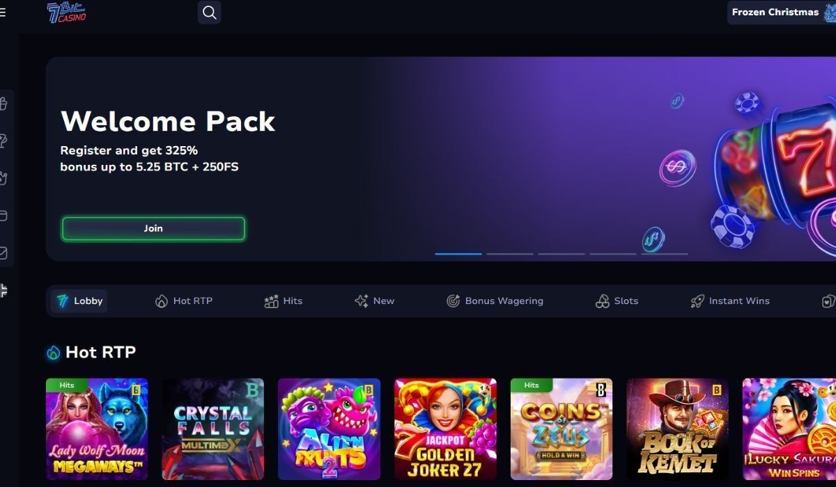 7Bit Casino: screenshot of the casino site