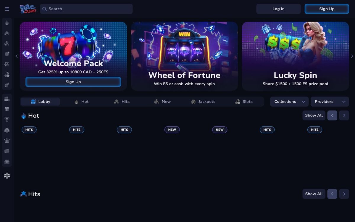 7Bit Casino: screenshot of the casino site