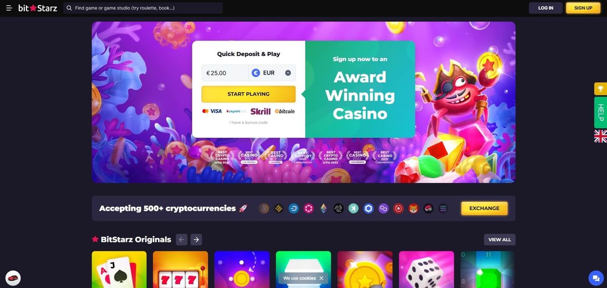 BitStarz: screenshot of the casino site