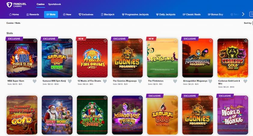 FanDuel Casino: screenshot of the casino site