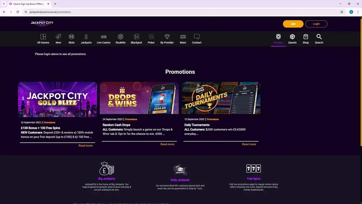 Jackpot City Casino lobby, a pick for best online casinos in canada