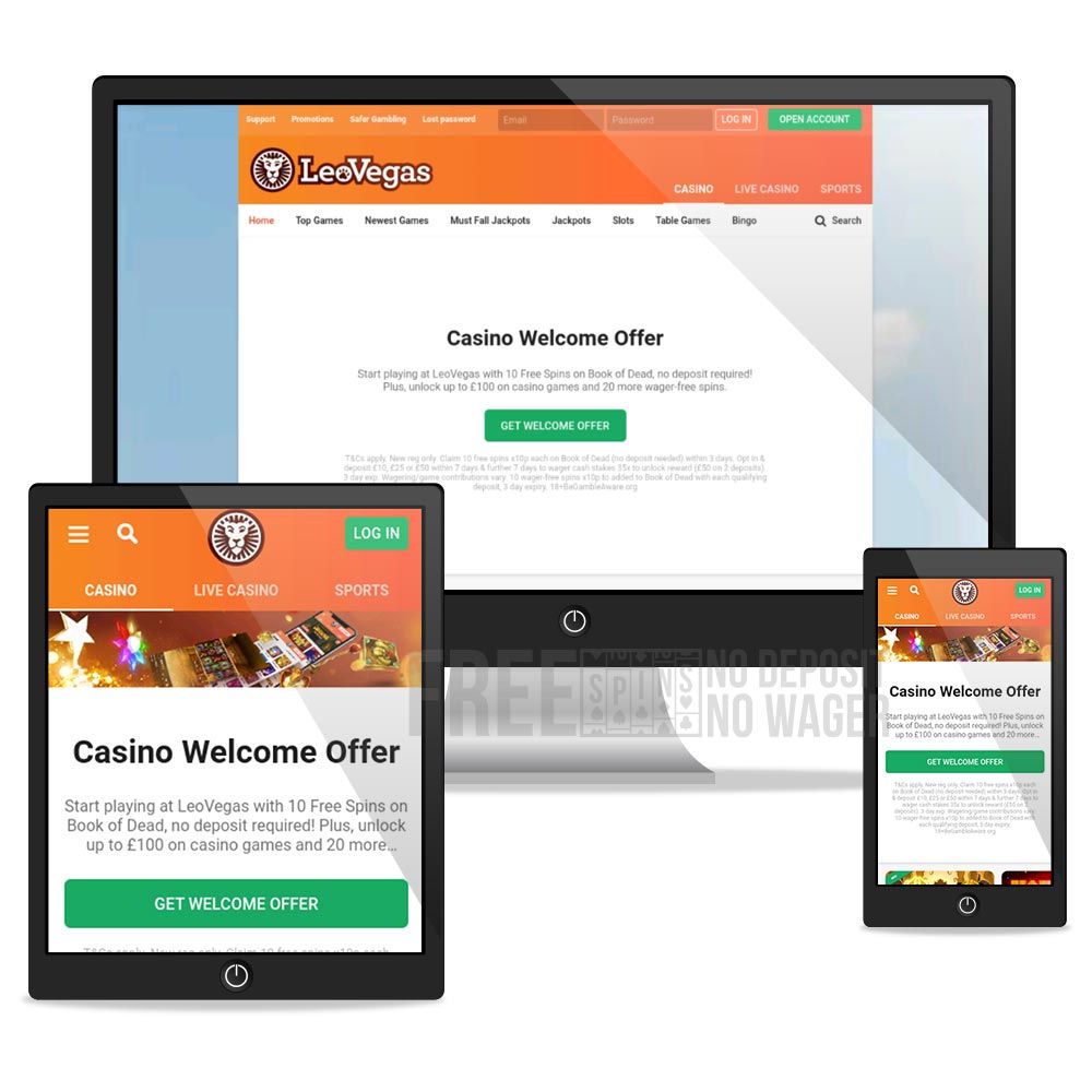 LeoVegas: screenshot of the casino site