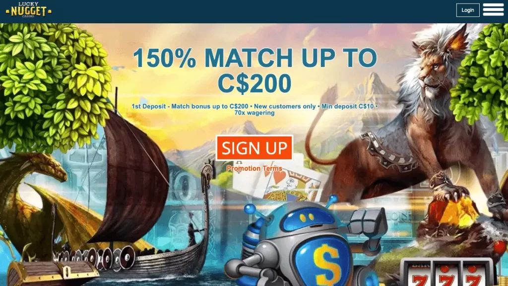 Lucky Nugget Casino: screenshot of the casino site