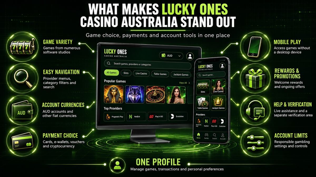 Lucky Ones Casino: screenshot of the casino site