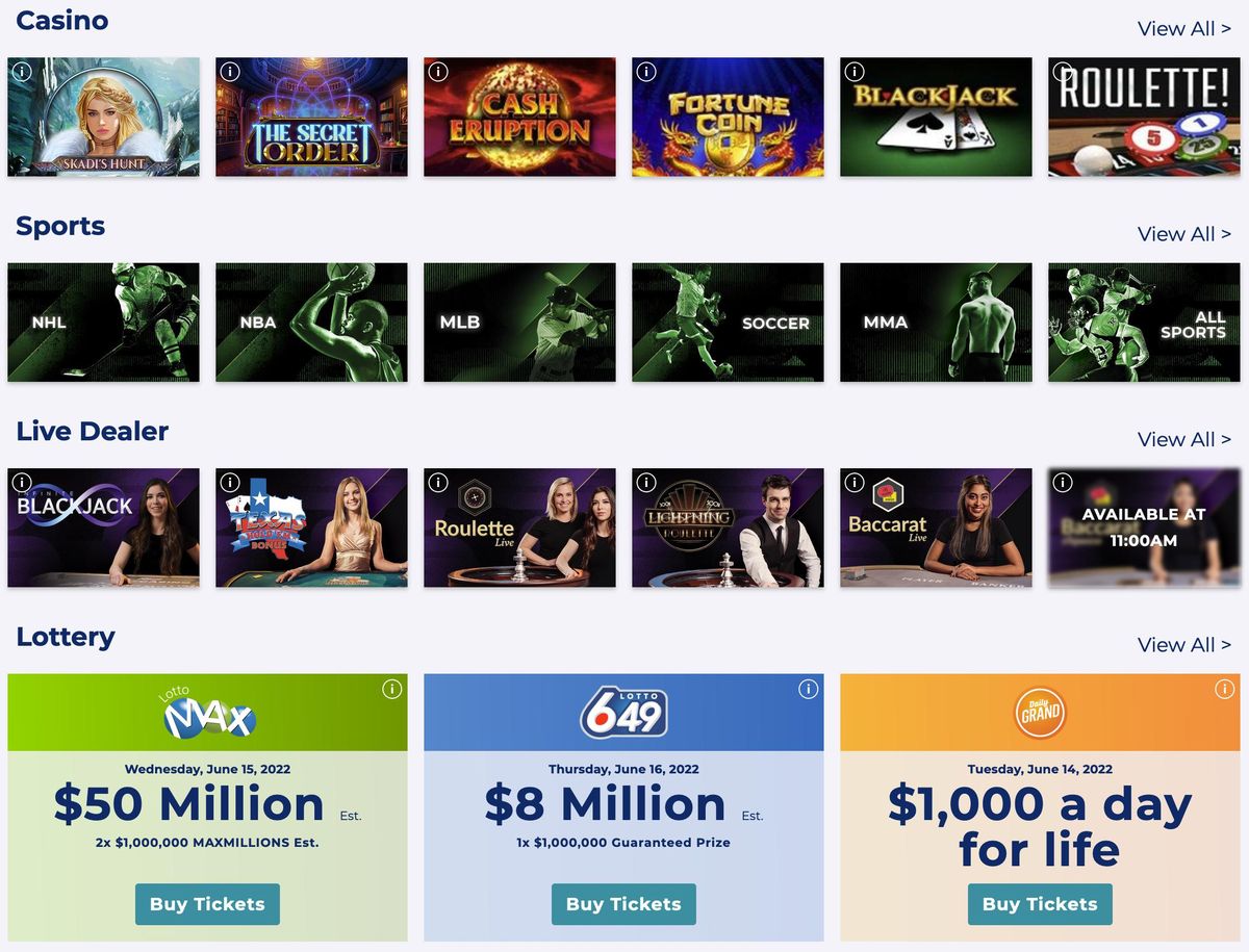 PlayAlberta: screenshot of the casino site