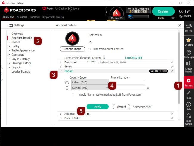PokerStars Casino: screenshot of the casino site
