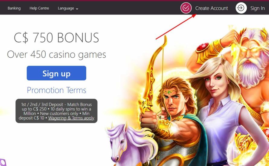 Ruby Fortune Casino: screenshot of the casino site
