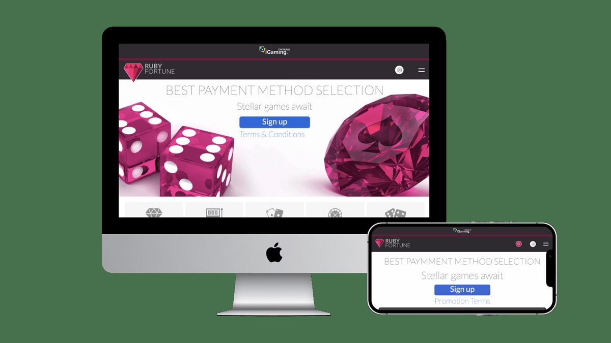 Ruby Fortune Casino: screenshot of the casino site