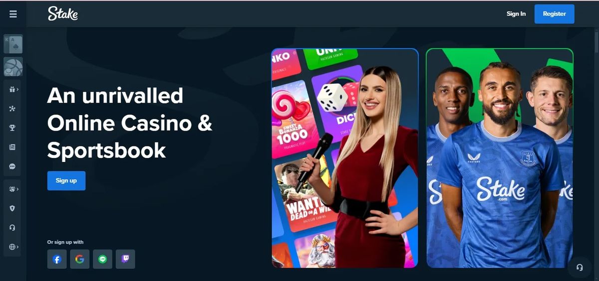 Stake: screenshot of the casino site
