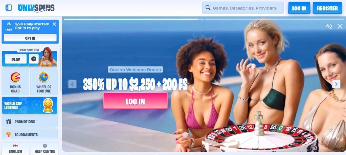 TooniBet: screenshot of the casino site