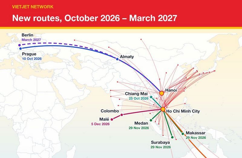 Airlines launch more than 50 new international routes in October