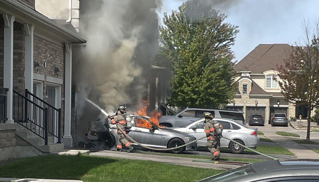 Brampton Vehicle Fire Extinguished, No Injuries Reported as Police Investigate Cause
