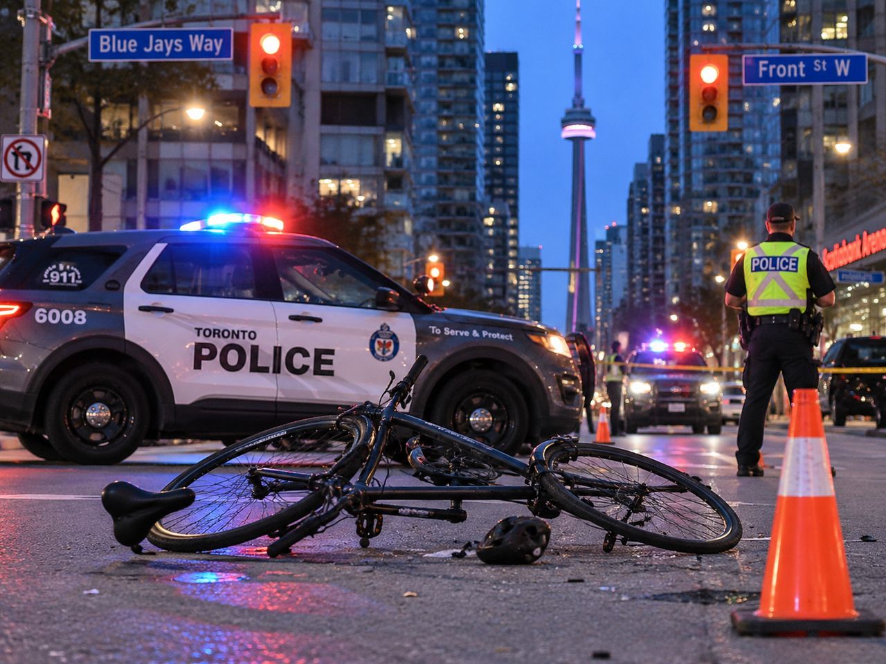 Cyclist injured in collision with police car in Toronto's Corktown neighbourhood