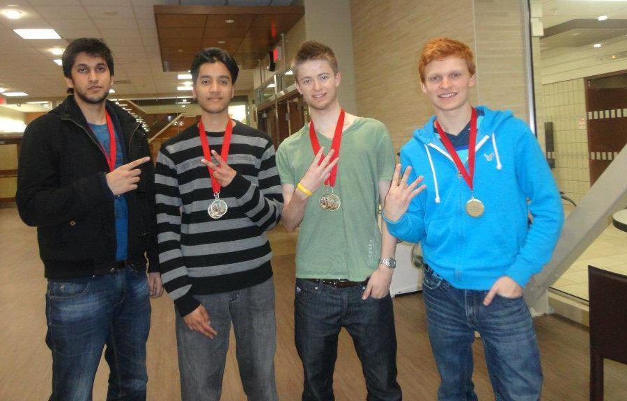 Members of Western’s 2012 University Chess Championship team. (L-R) Raja Panjwani, Shiyam Thavandiran, Aman Hambleton, Justin McDonald. (Pho