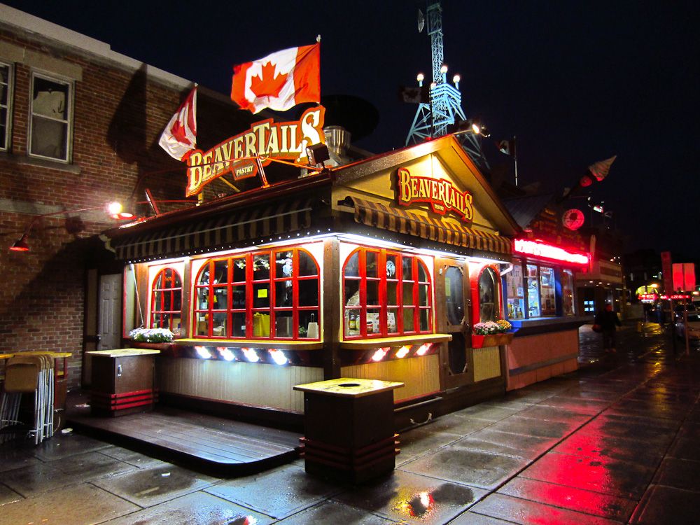 A stand selling Beaver Tails, a local delicacy, in the Byward Market area of Ottawa, Ontario, Canada.