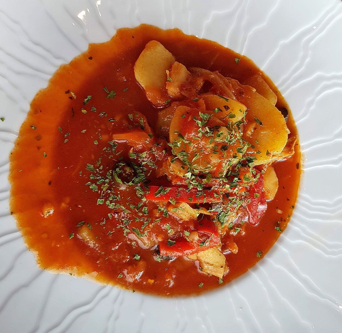 Cod fish bacalao served at a restaurant in Tromso, Norway