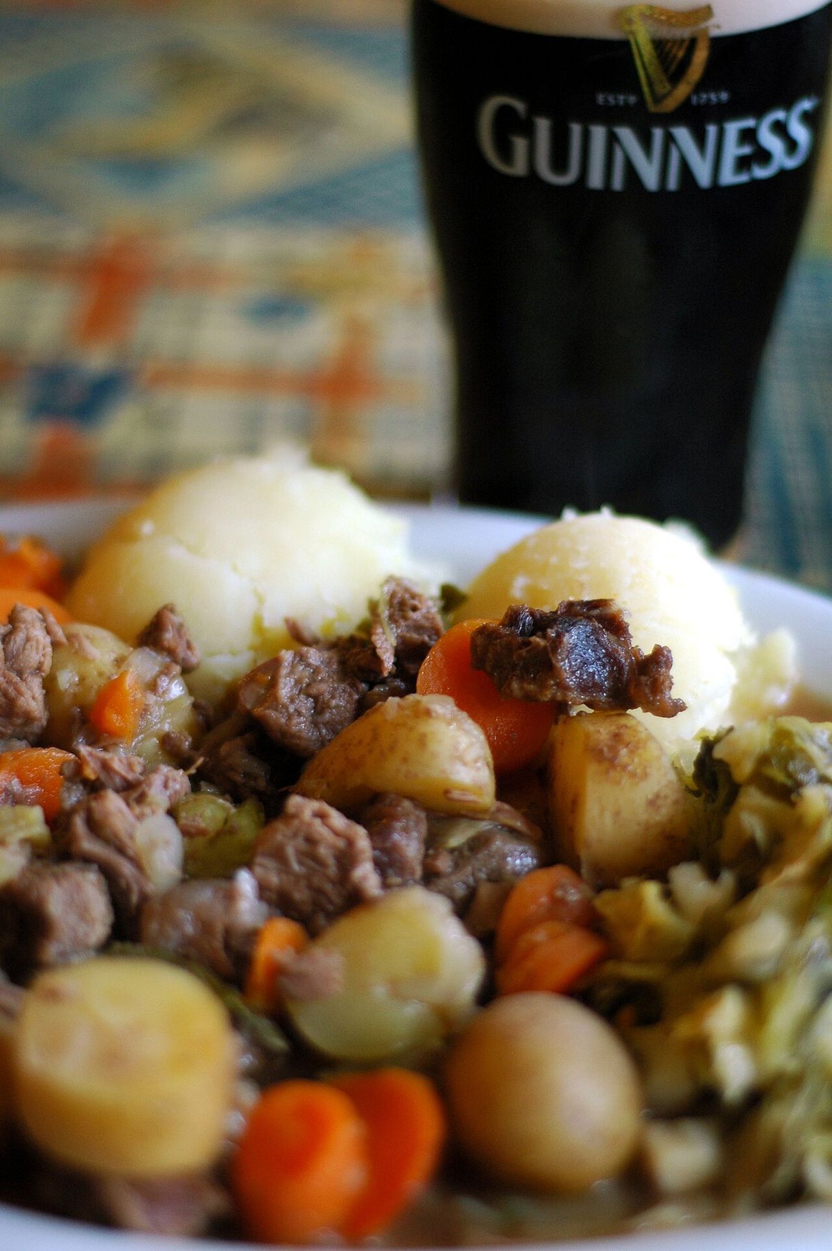 Irish stew and Guinness, Ireland.