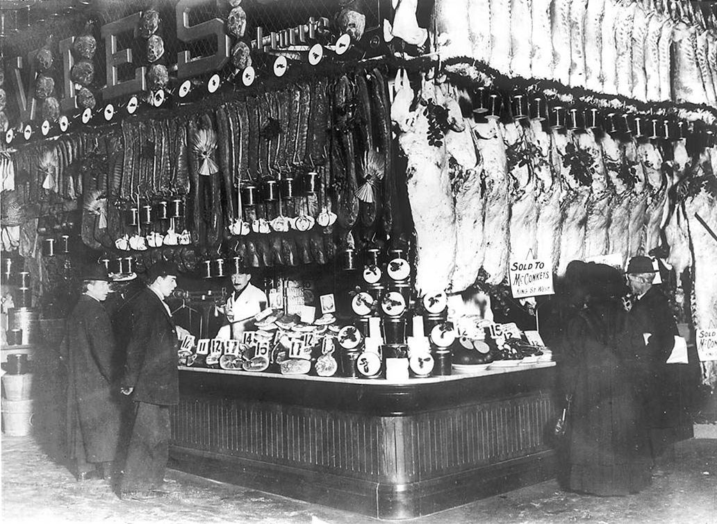 William Davies Company stall at St. Lawrence Market. Toronto, Canada.