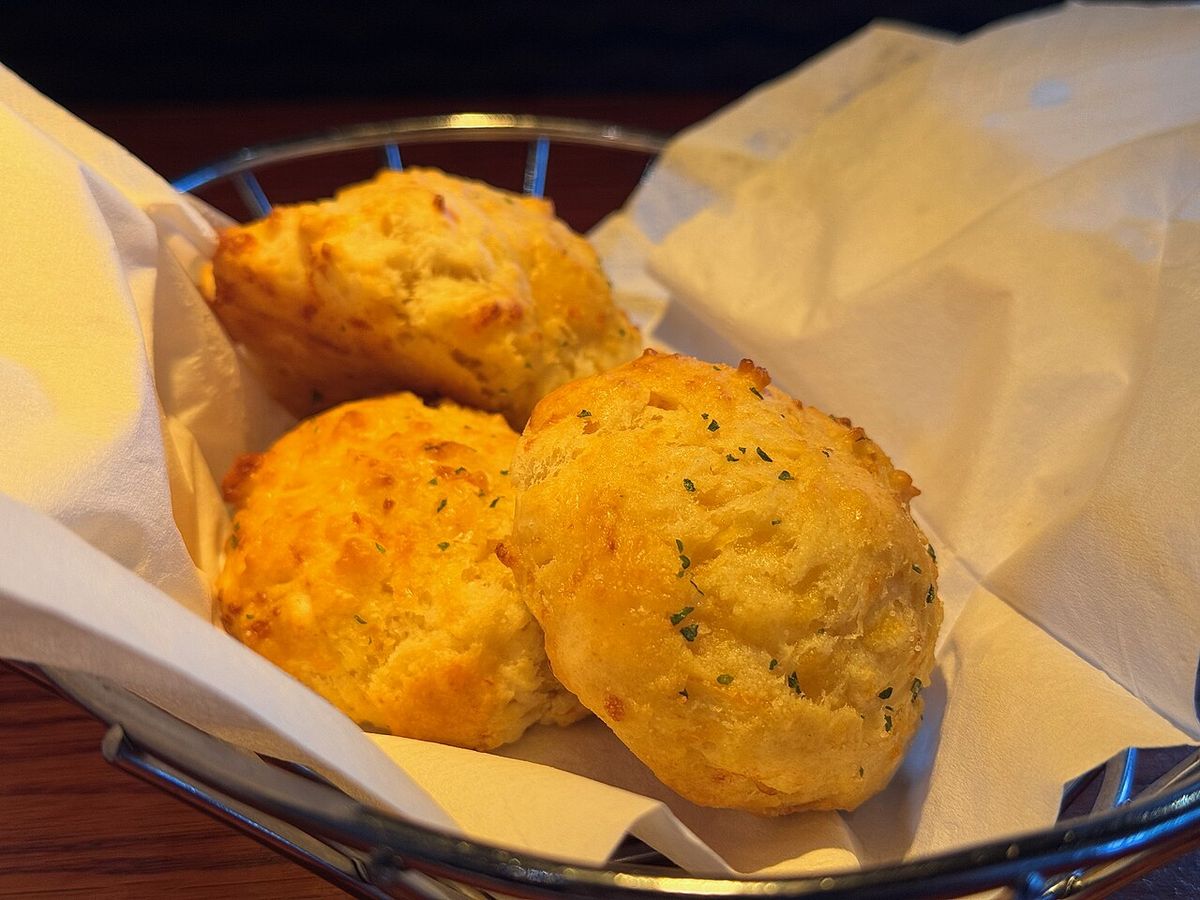 A basket of Cheddar Bay Biscuits at Red Lobster