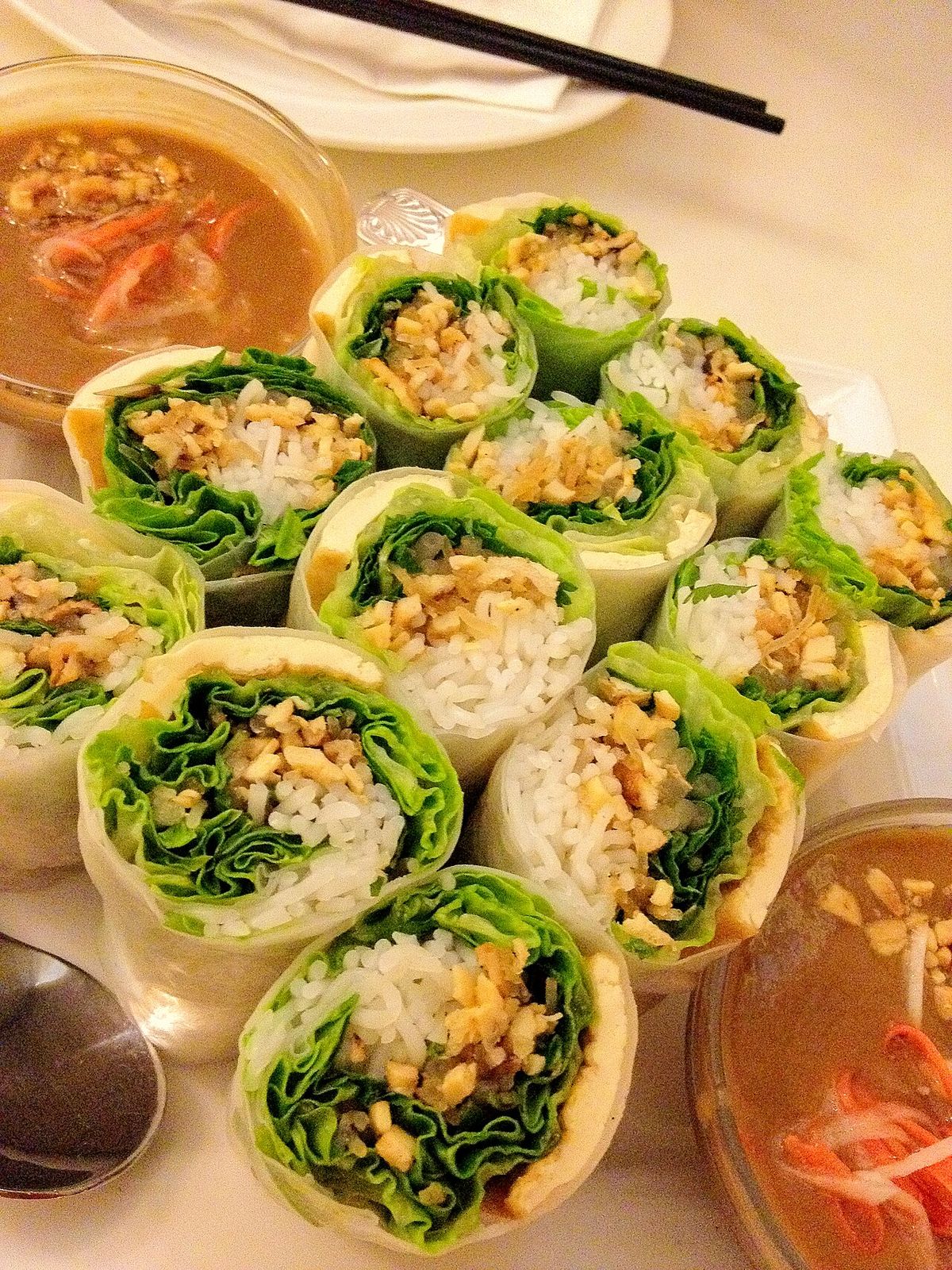 Spring rolls at restaurant
