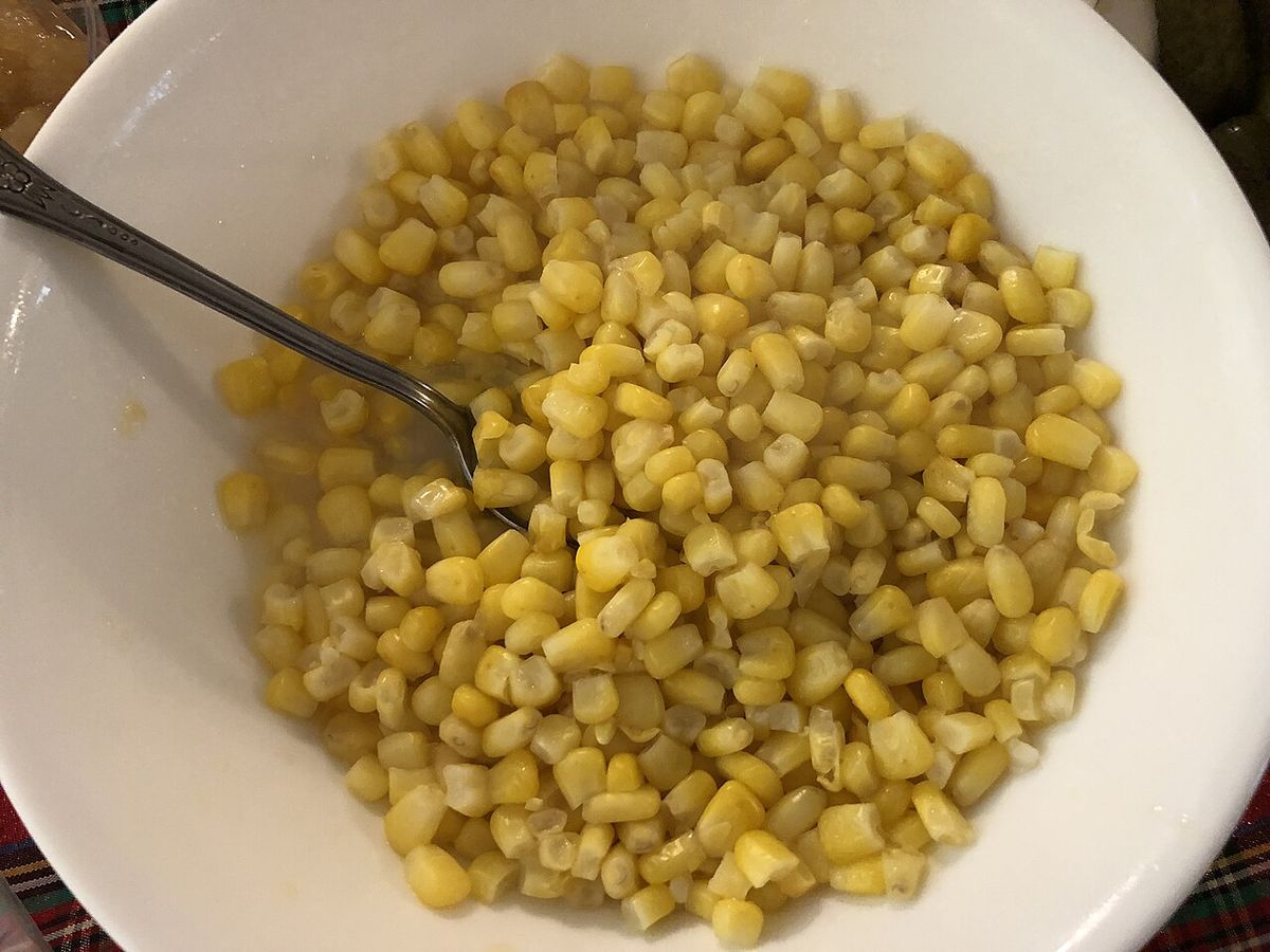 A bowl of corn laid out for Thanksgiving Dinner in the Parkway Village section of Ewing Township, Mercer County, New Jersey