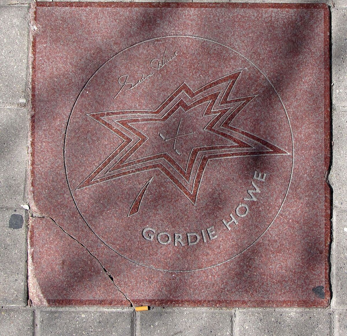 Gordie Howe's star on Canada's Walk of Fame