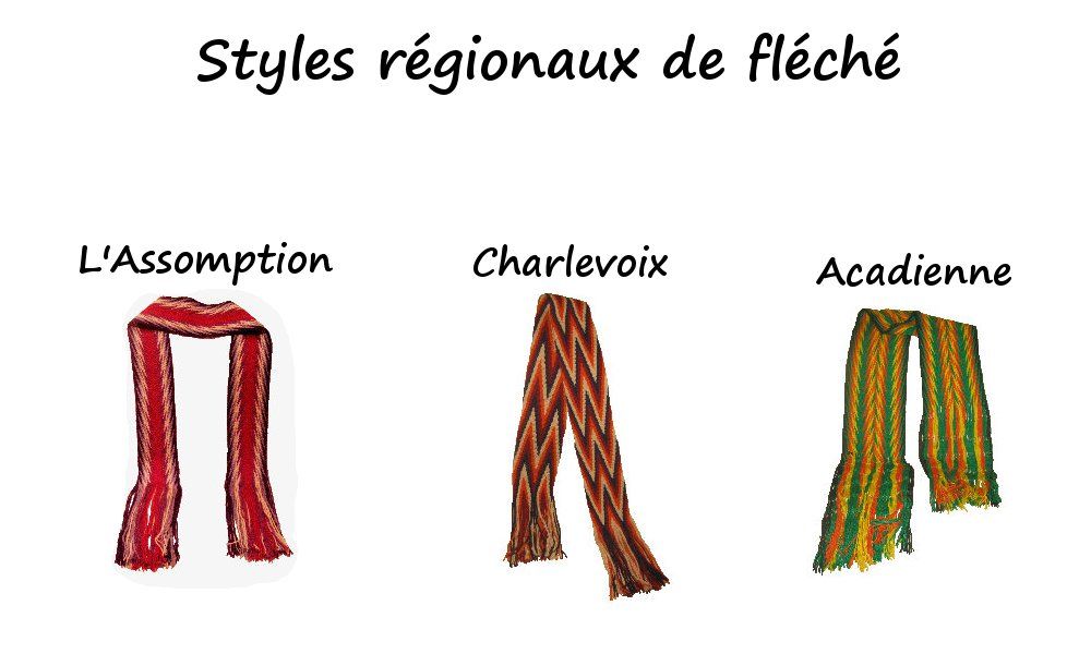 Regional styles of the arrow sash (ceinture fléchée)