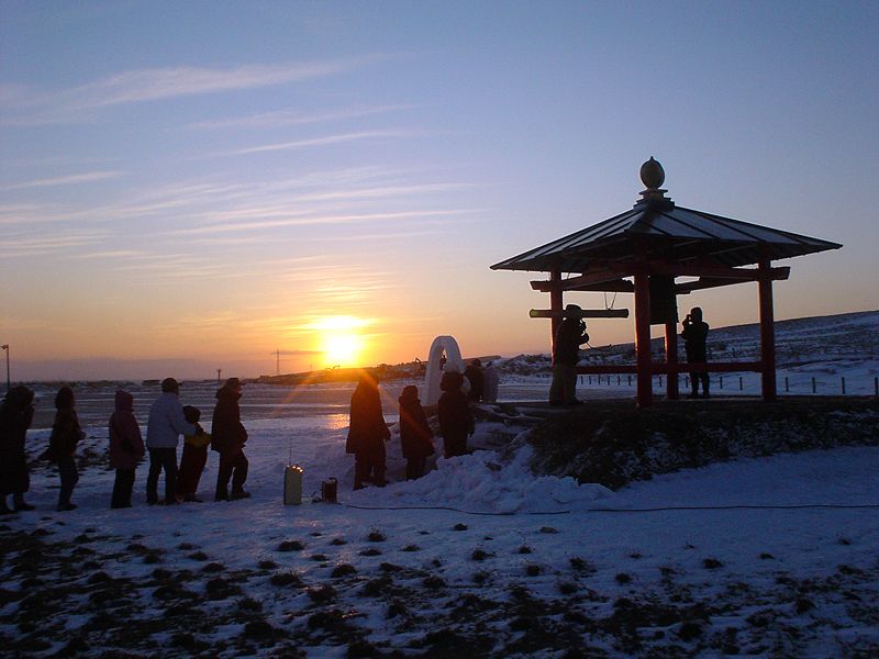 Japan: hatsuhinode (first sunrise of the year) from cape Sōya in Hokkaidō.