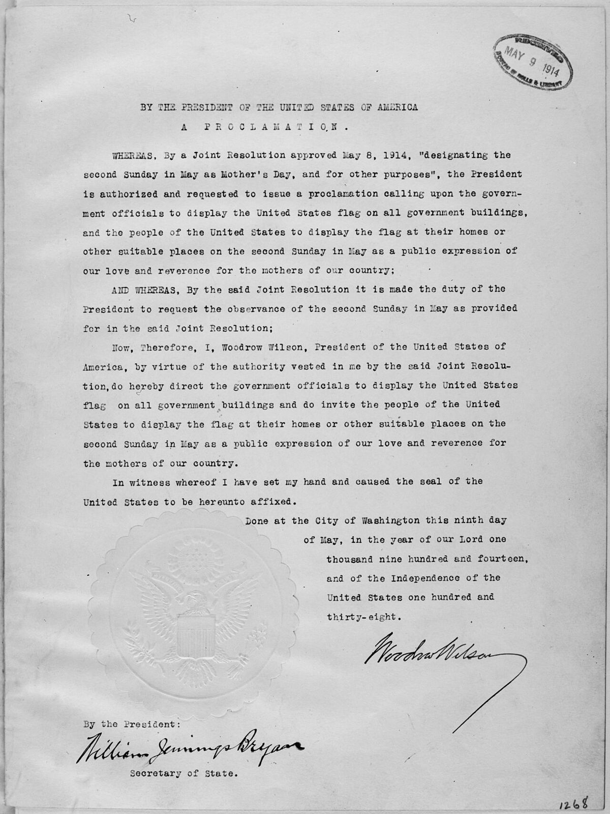 General notes: This proclamation has been reproduced on National Archives Microfilm Publication T1223.