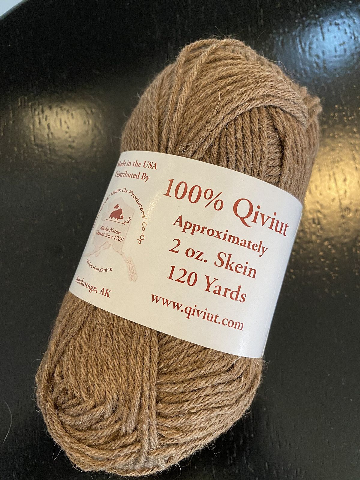 Qiviut yarn, undyed, 1 2-oz skein of 120 yards, approximate weight is worsted