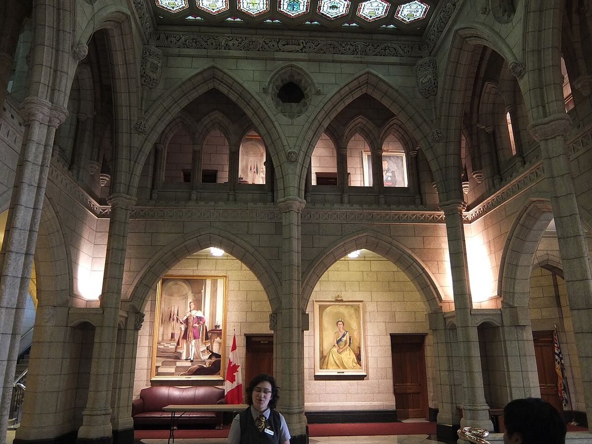 Just before we queued up to get upto the Peace Tower, here is our guide bidding us goodbye. The tour was officially over, and our guide is g