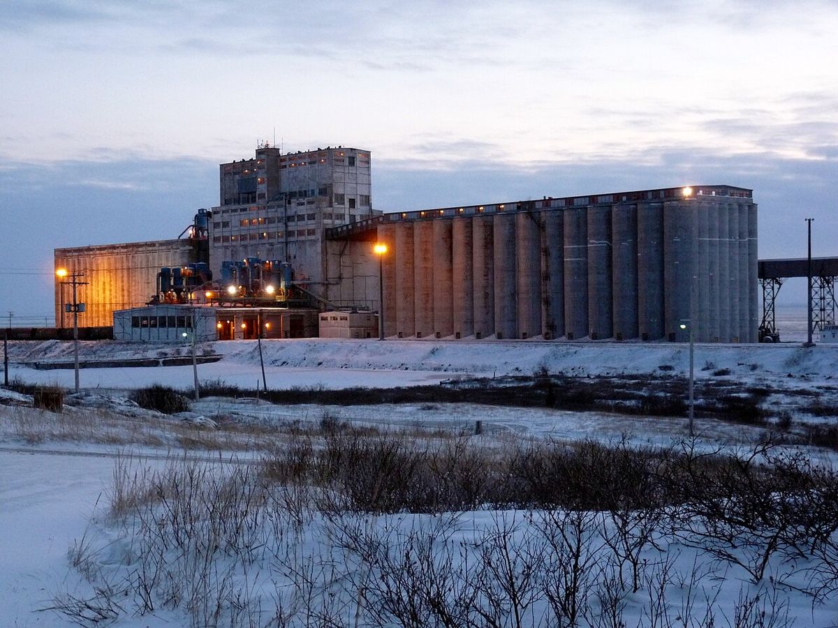 The east side of the Port of Churchill at dusk, Churchill, Manitoba