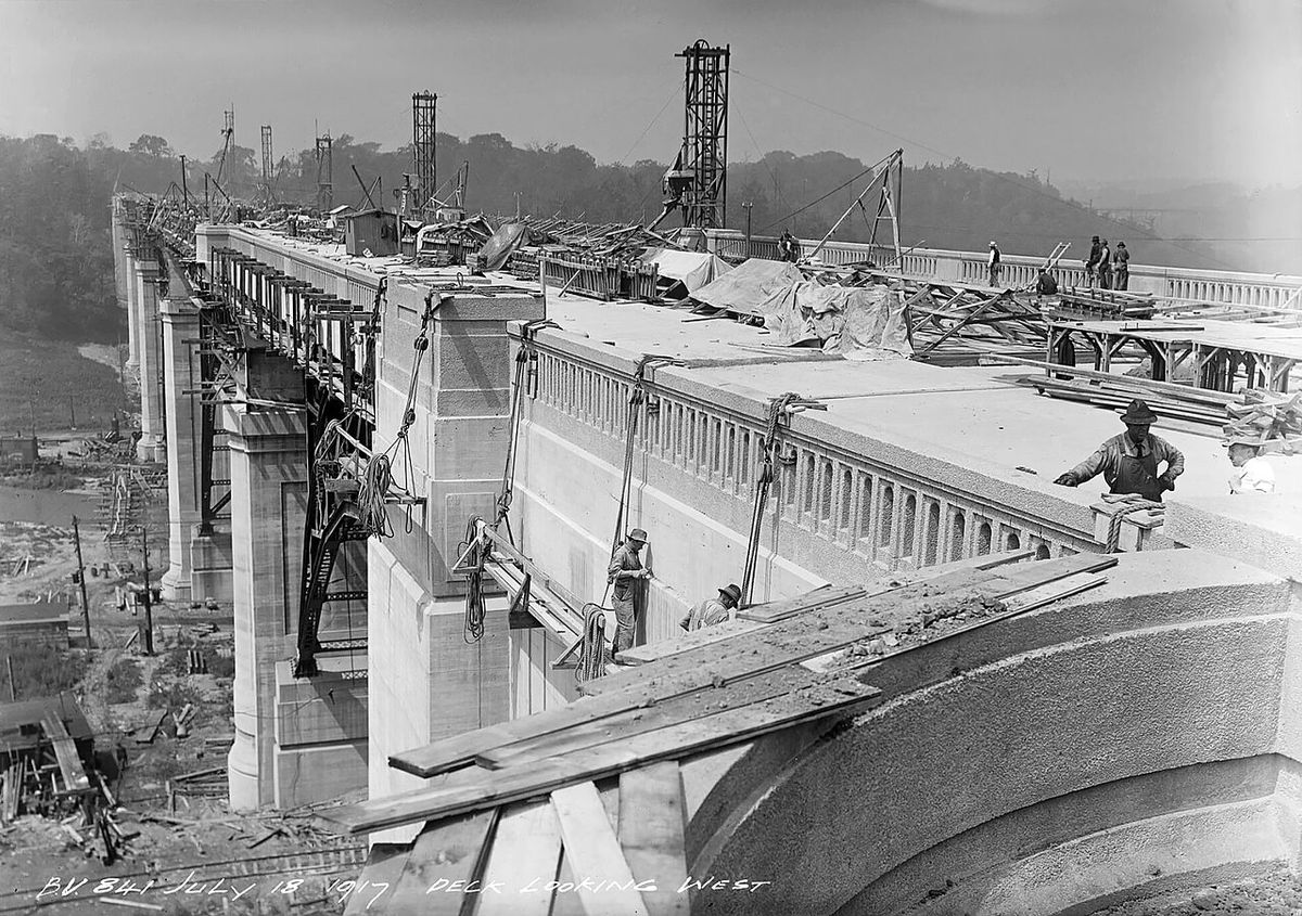 Construction of the Prince Edward Viaduct.